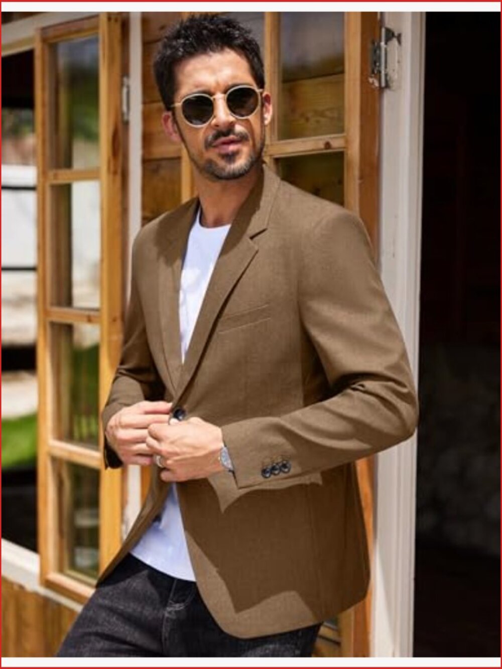 Men's Casual Two Button Sport Coat Blazer